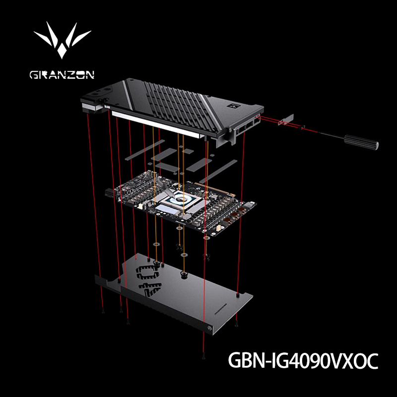 Rtx 4090 Water Block Full Cover - Blok Air Granzon untuk Kartu GPU