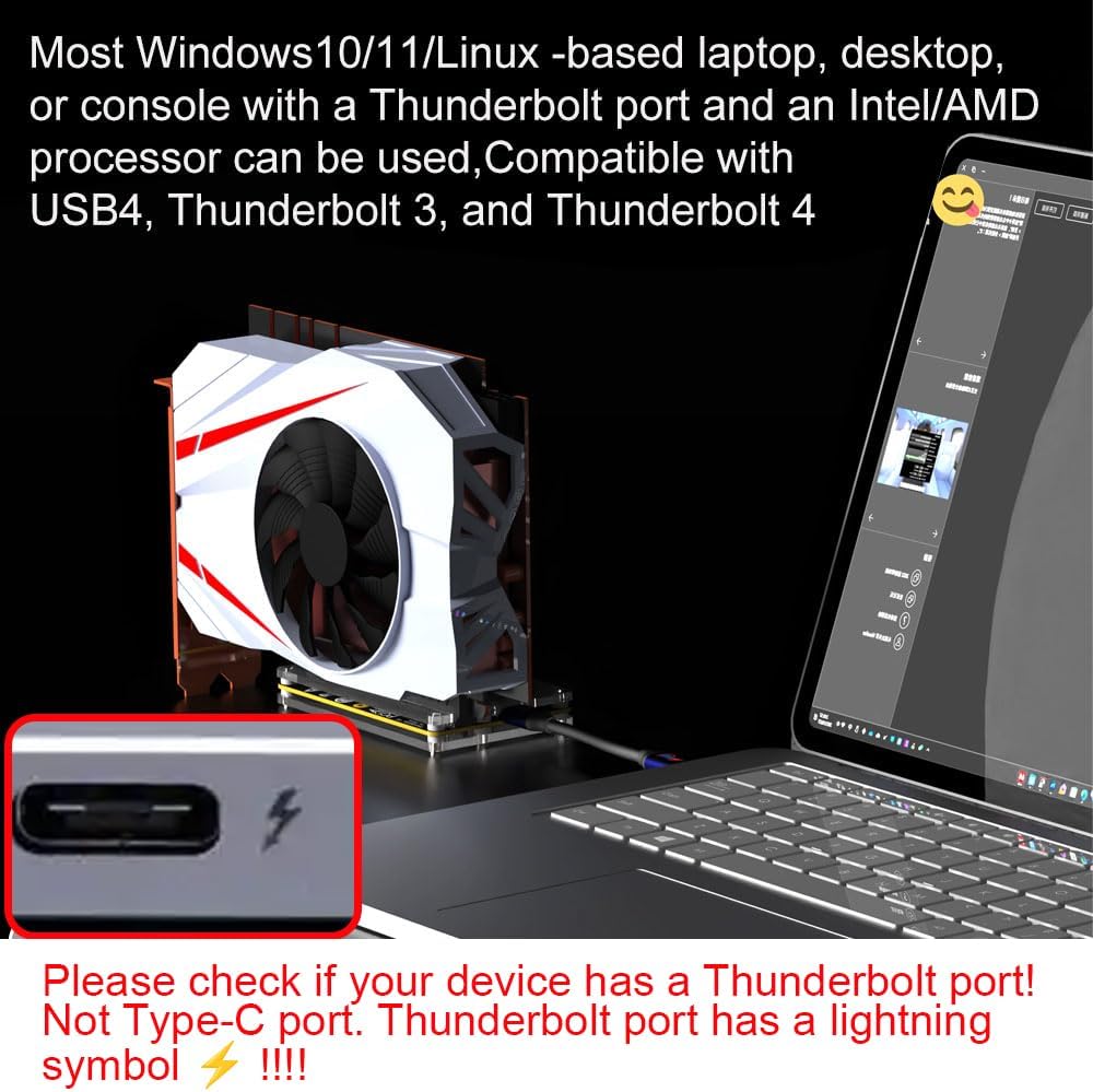 RGEEK 22Gbps eGPU Dock PCIE3.0 - Gpu External Dock Egpu Thunderbolt 4 ulasan dan harga